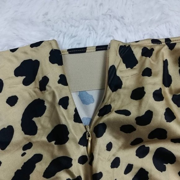 Elodie Womens A Line Skirt Multicolor Cheetah Print Mini Stretch Zip XS New - Picture 5 of 8